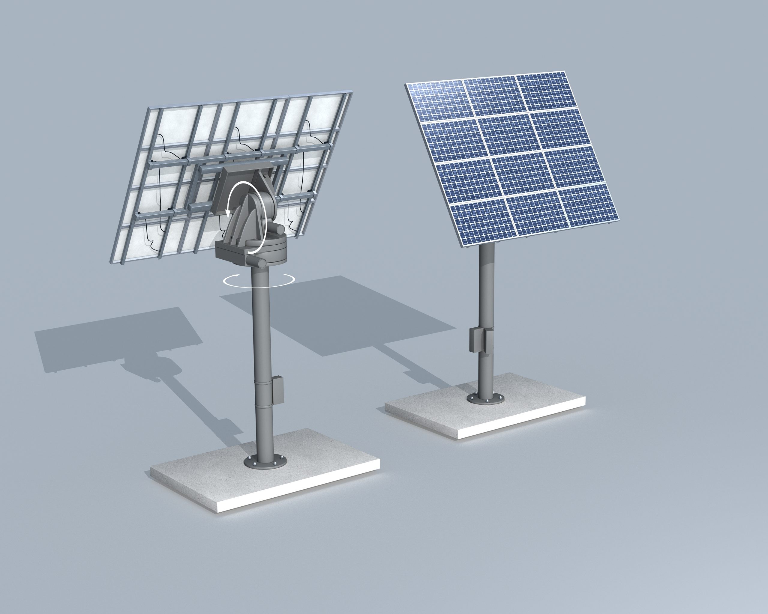 Single Axis Smart Solar Tracking System Solar Tracker Ground Mount Pv ...